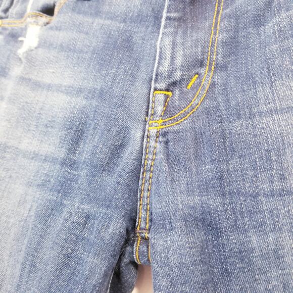 MOTHER Jeans The Looker in Rough it Up Blue Denim Distressed Skinny - Picture 5 of 16